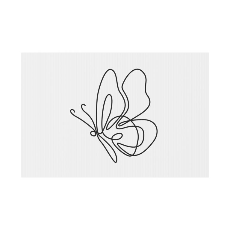 Butterfly Line Art Plastic Yard Sign - Minimalist Garden Decor