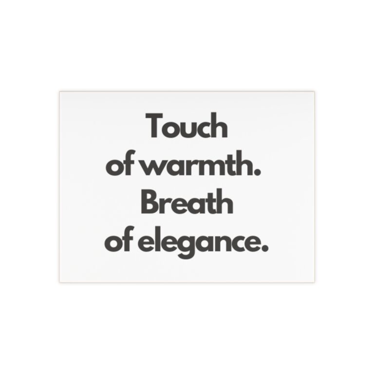 Ceramic Photo Tile — Touch of Warmth. Breath of Elegance. Quote Wall Plaque
