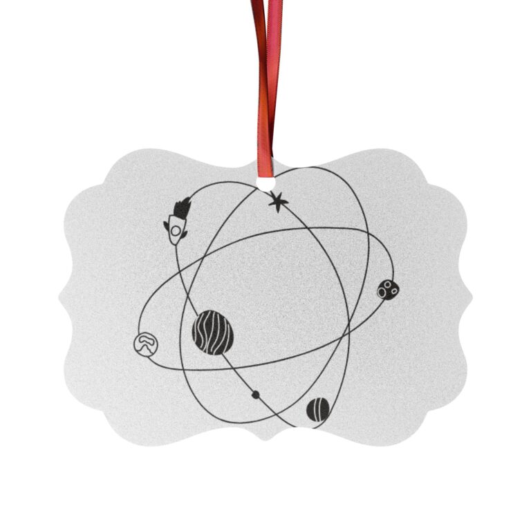 Aluminum Ornament - Minimal Solar System Planet Orbit Design (Customizable, Single or Bulk)