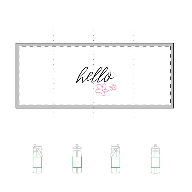 25oz Flip Straw Bottle — "hello" Script with Pink Flower | Tritan Renew