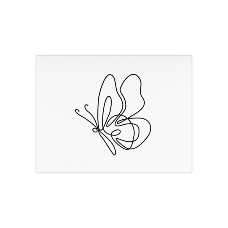 Ceramic Tile — Minimal One-Line Butterfly Photo Tile, Modern Wall Art Accent