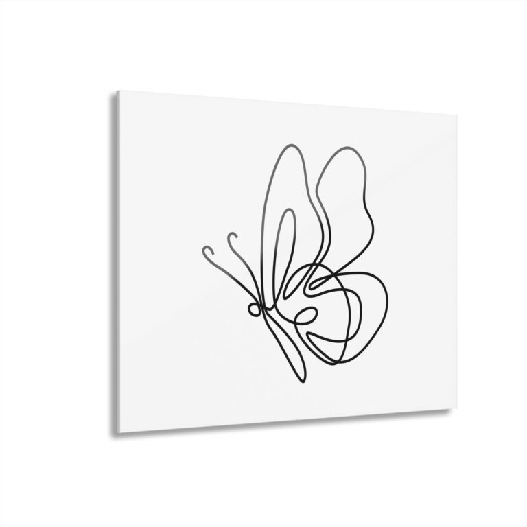 Minimal Line Butterfly Acrylic Print — Modern Wall Art with French Cleat Hanging
