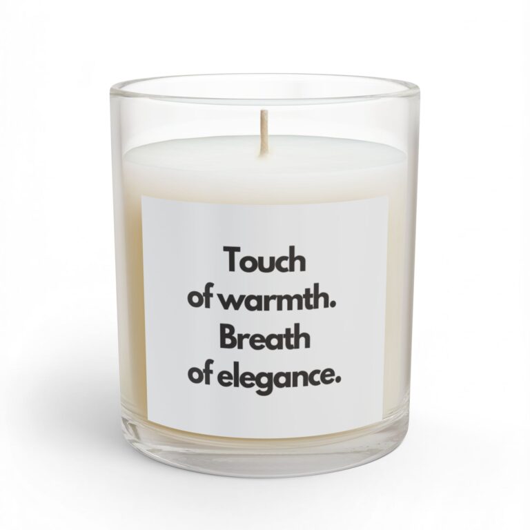 Scented Glass Candle — “Touch of Warmth. Breath of Elegance.” 11oz