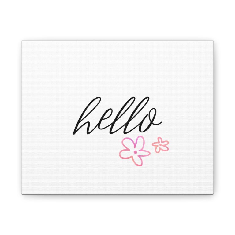 Hello Floral Canvas Wall Art