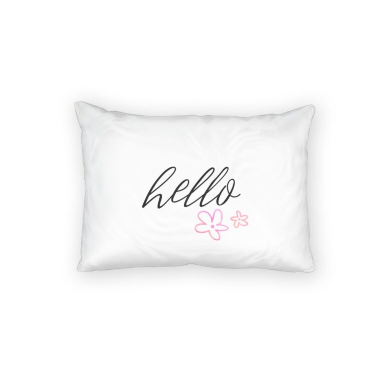 Hello Floral Cotton Pillow Sham — Decorative Accent Pillowcase for Bedroom & Guestroom