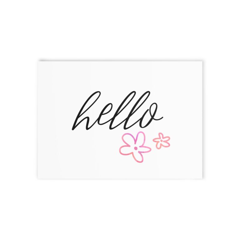 Hello Floral Holiday Card — One-Sided Greeting Card