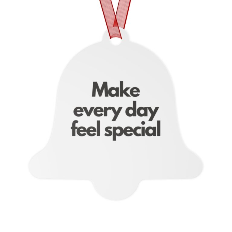 Make Every Day Feel Special Bell Metal Ornament — Minimal Cherry Design