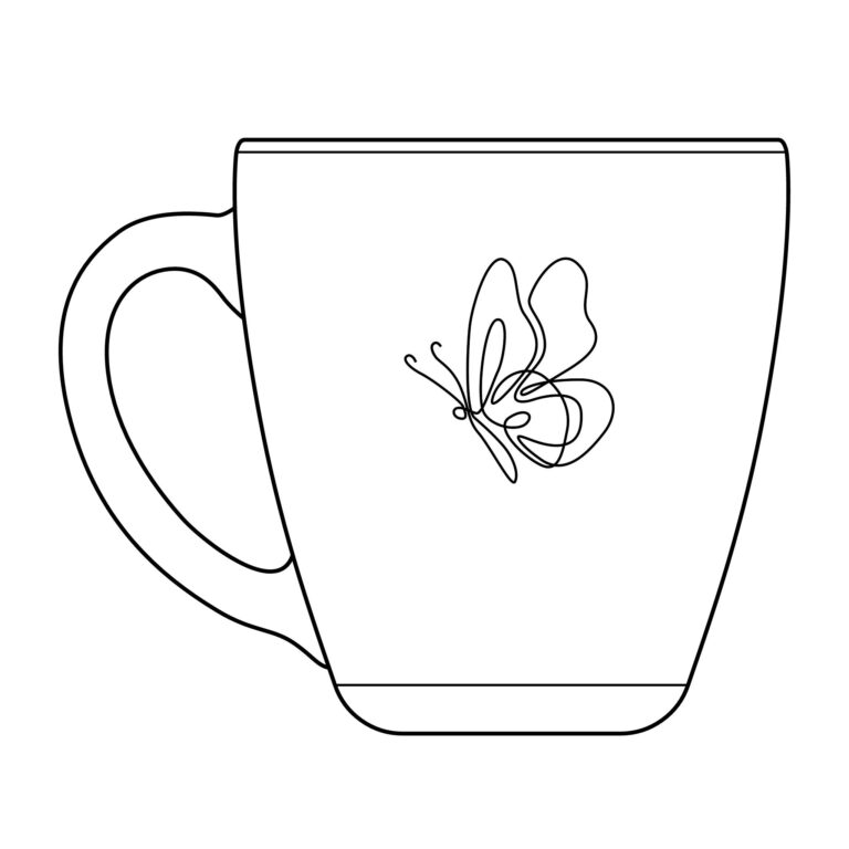 Engraved Butterfly Glass Mug — 15.5 oz Tapered Coffee Cup