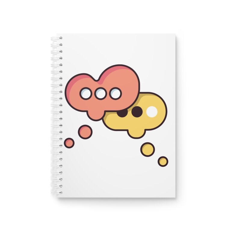 Thought Bubble Spiral Notebook — Cute Colorful Chat Doodle Journal