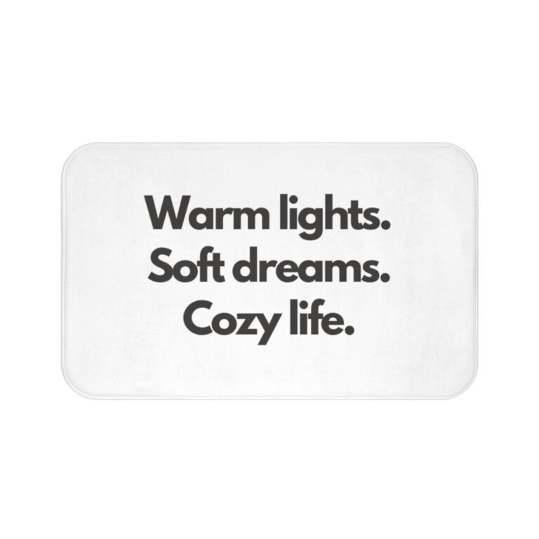 Cozy Life Bath Mat — "Warm lights. Soft dreams. Cozy life." Bathroom Rug