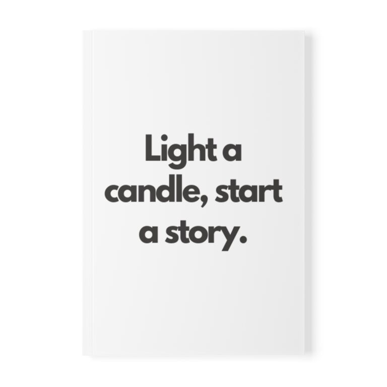 A5 Softcover Notebook — "Light a Candle, Start a Story" Minimalist Floral Illustration