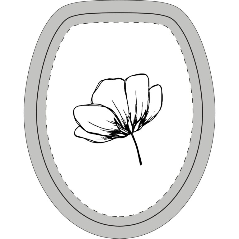 Floral Minimalist Toilet Three-Piece Set – Modern Bathroom Decor