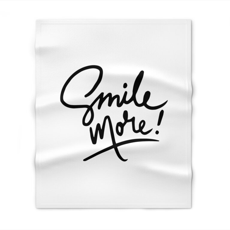 Smile More! Throw Blanket — Cozy Inspirational Script Blanket