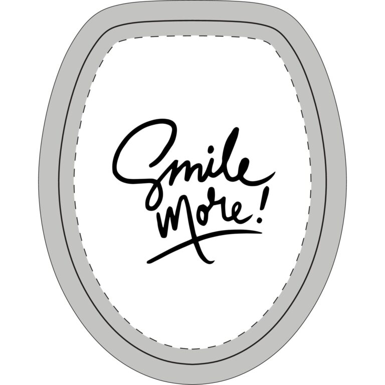 Toilet Seat Cover Set — "Smile More!" 3-Piece Bathroom Mat & Lid Decal Set