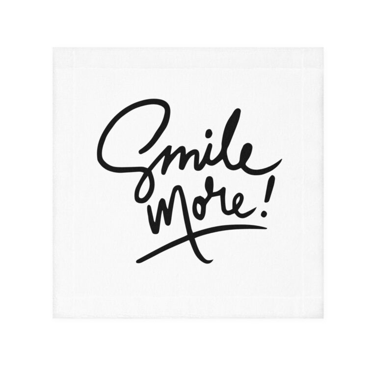 Smile More Face Towel — Positive Message Cotton Washcloth