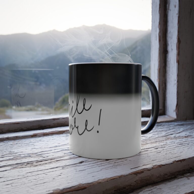 Smile More! Color-Changing Coffee Mug — 11oz Heat Reveal Gift