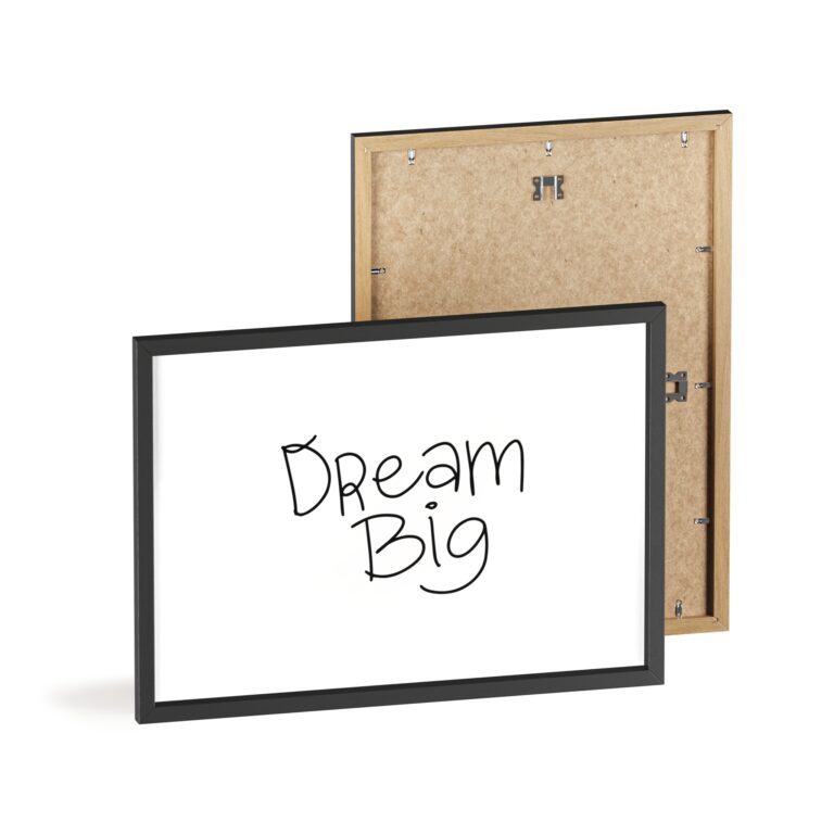 Dream Big Wall Poster with Wooden Frame — Minimal Motivational Art