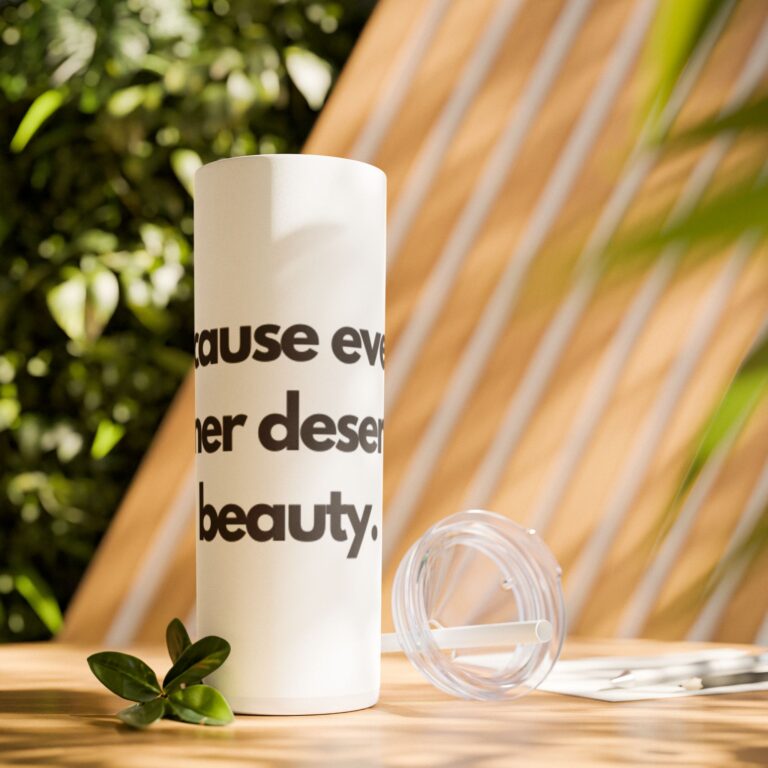 Skinny Tumbler 20oz — Minimalist Motivational Quote Stainless Steel Travel Cup with Straw