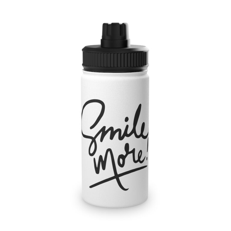 Smile More Stainless Steel Sports Water Bottle