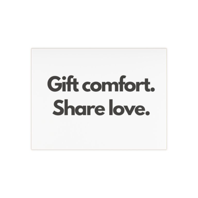Ceramic Photo Tile – “Gift comfort. Share love.” Minimalist Keepsake Plaque