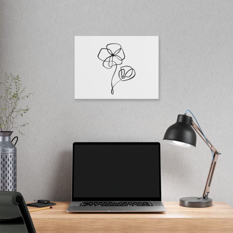 Minimal Line Art Flower Canvas