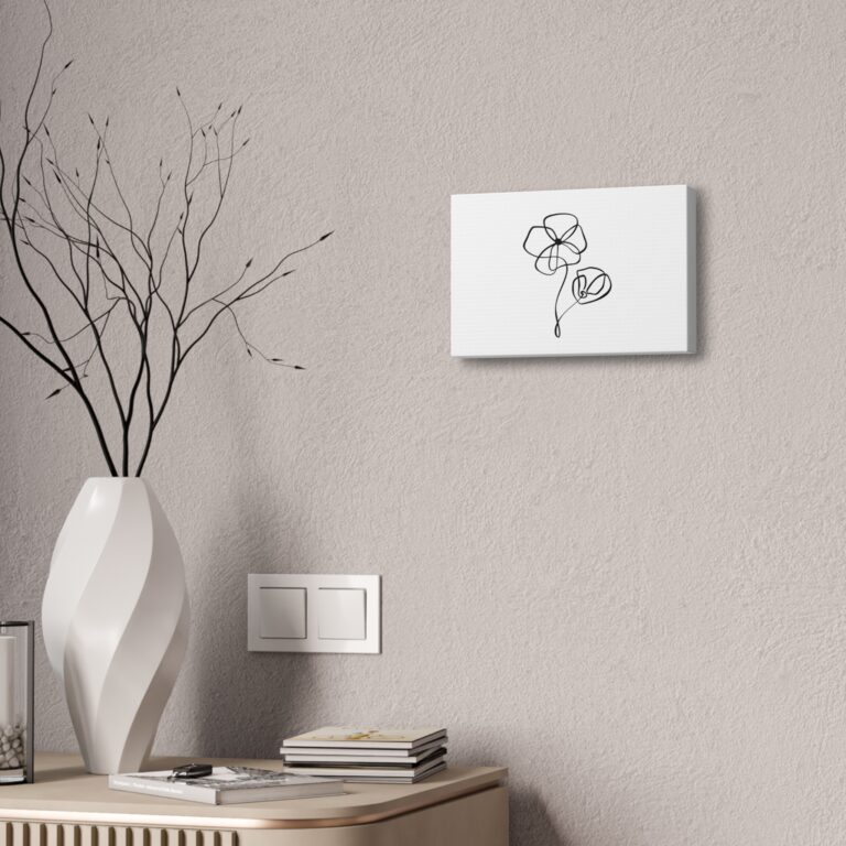 Minimal Line Art Flower Canvas