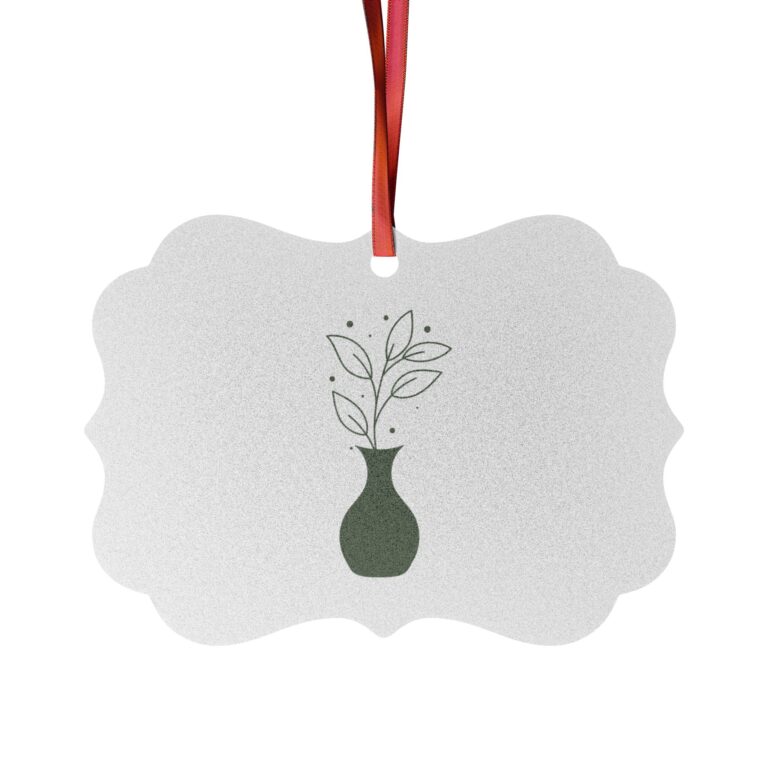 Aluminum Ornament — Minimal Green Vase Design (Single or Multi-Pack)