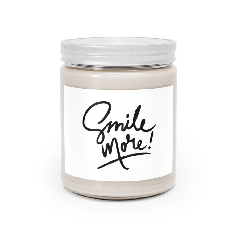 Smile More! Scented Soy Candle — 9oz Jar with White Lid