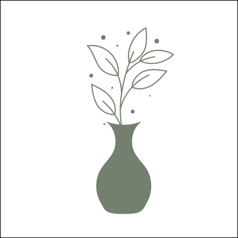Minimalist Botanical Acrylic Ornament — Custom Cut Leaf Vase Decoration