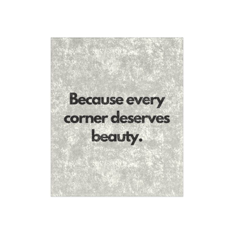 Crushed Velvet Throw Blanket - "Because Every Corner Deserves Beauty" Decorative Cozy Accent Blanket