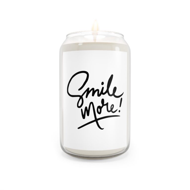 Smile More! Scented Soy Candle — 13.75 oz Inspirational Glass Jar