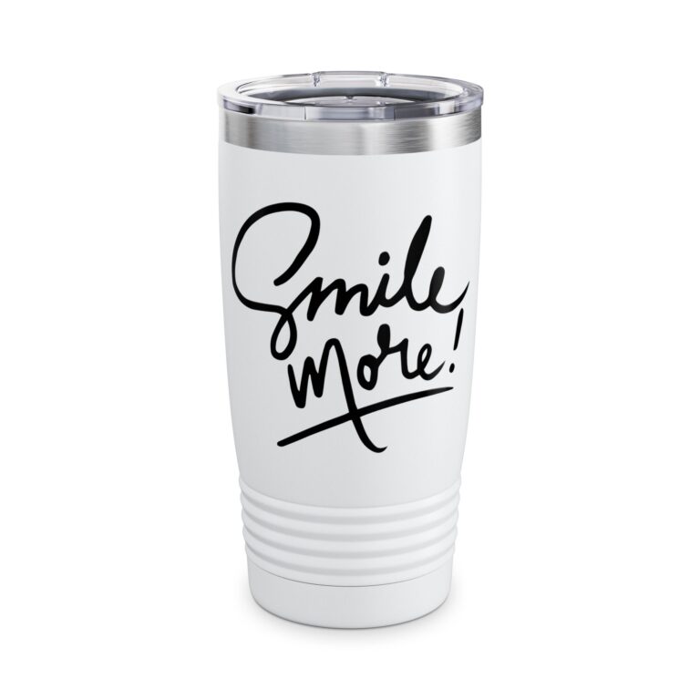 Tumbler - "Smile More" Insulated 20oz Travel Cup