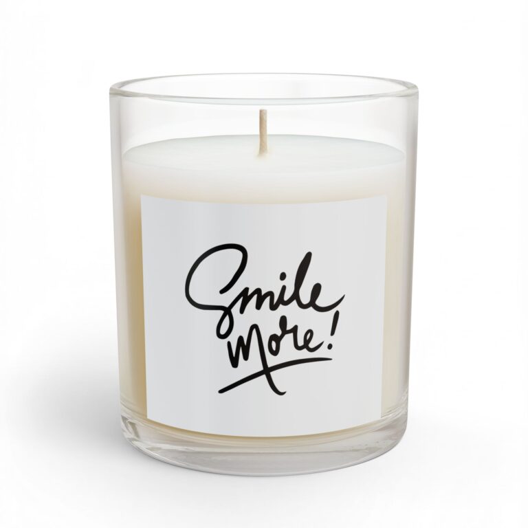 Smile More! Glass Candle — 11oz Inspirational Scented Candle