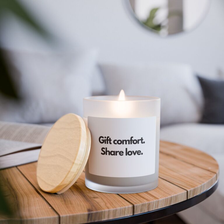 Gift Comfort Candle — Frosted 11oz Scented Jar (Gift comfort. Share love.)