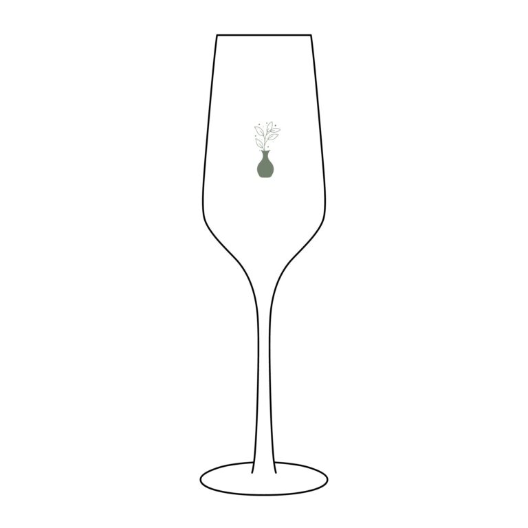 Engraved Champagne Flute 8.25 oz — Minimal Sparkle Bombe Design