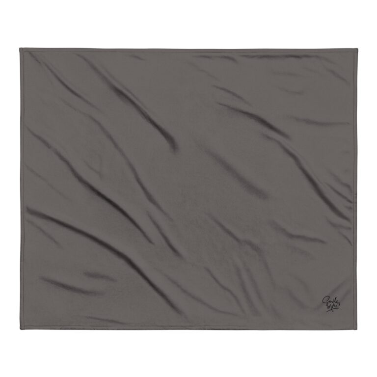 Sherpa Blanket — Embroidered "Smile More" Cozy Throw