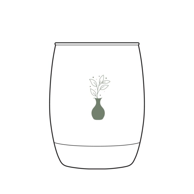 Engraved 6oz Whiskey Glass — Minimal Green Vase Design