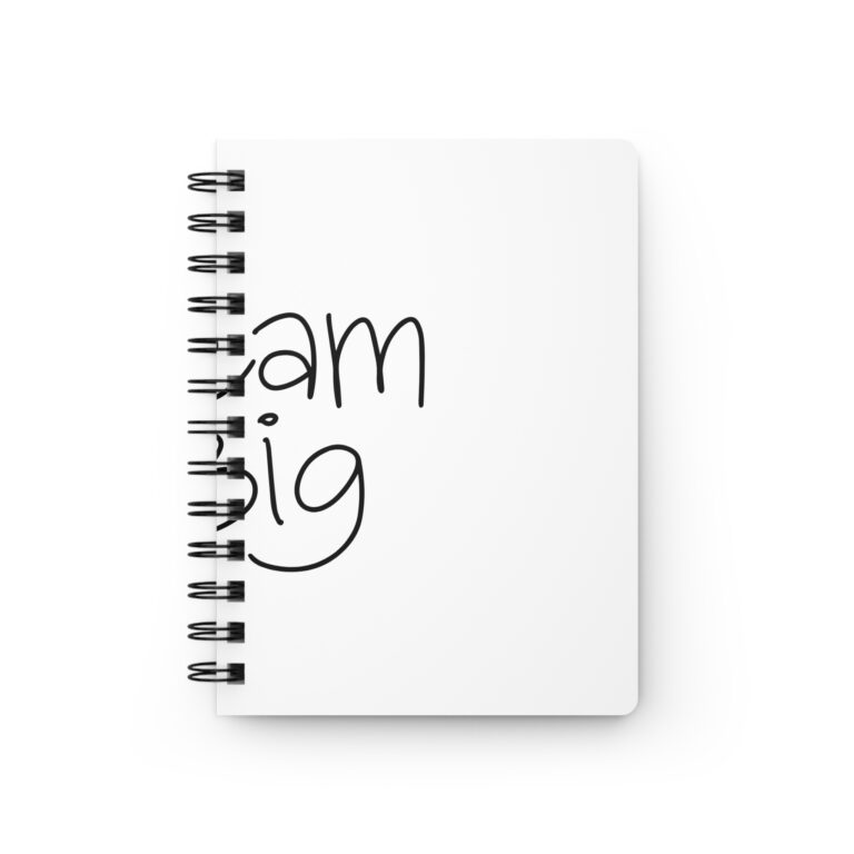 Dream Big Spiral Journal — Minimal Handwritten 'Dream Big' Notebook