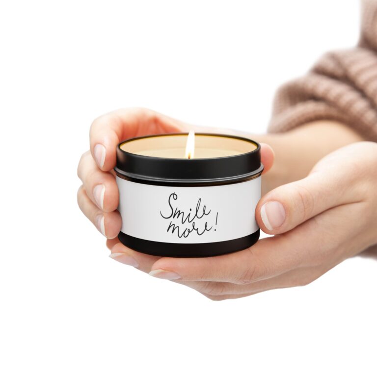Smile More Tin Candle — Uplifting Scented Candle in Travel Tin