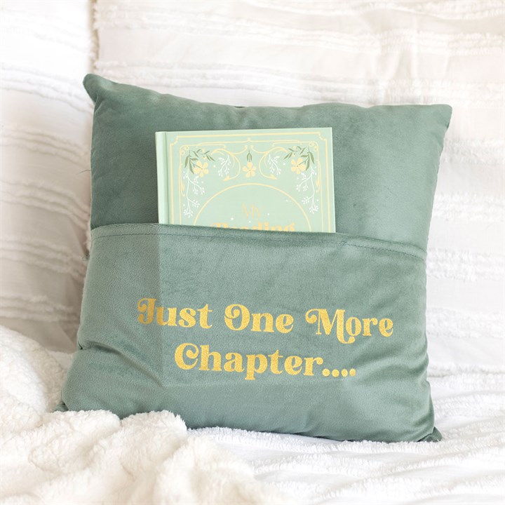 “Just One More Chapter” Reading Cushion with Book Pocket