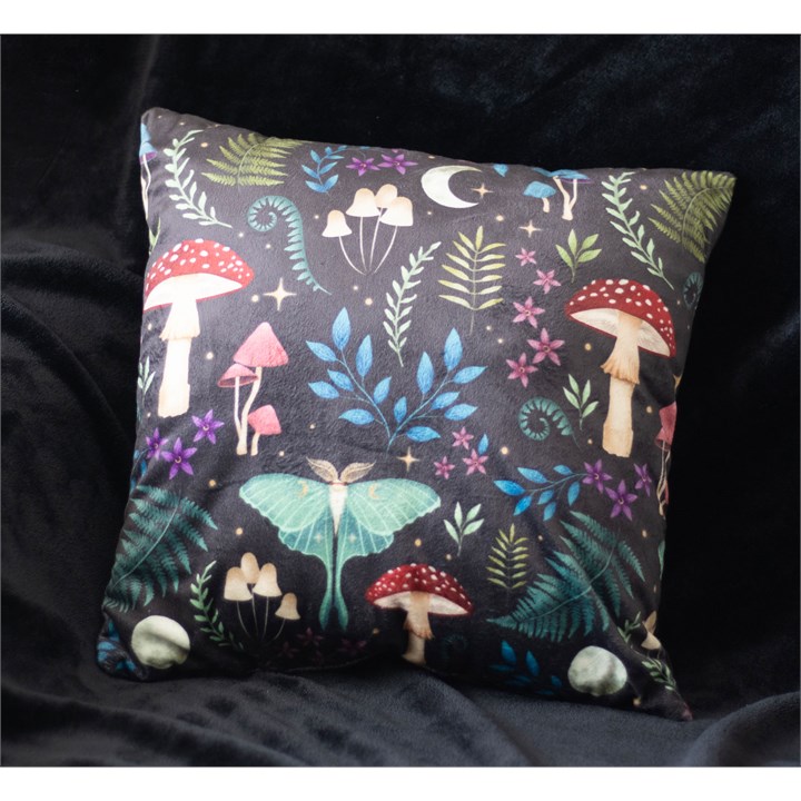 35cm Dark Forest Print Cushion – Mystical Woodland Decorative Pillow