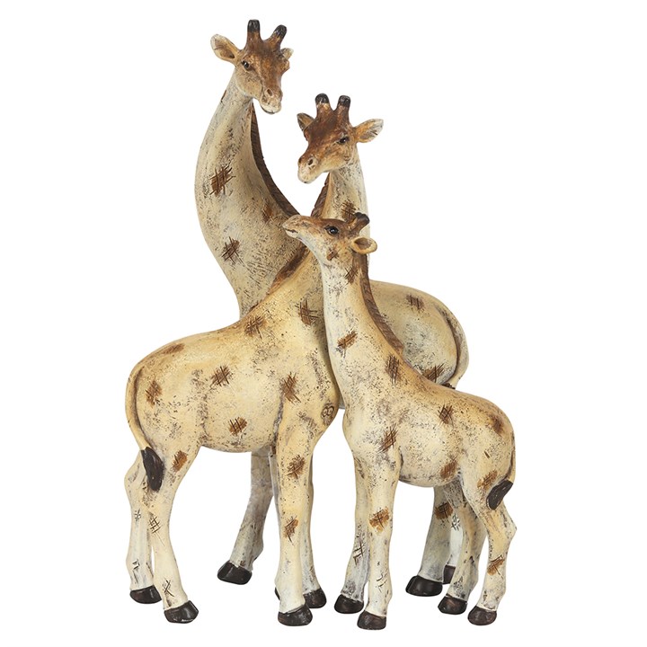 Giraffe Family Resin Ornament – Spotted Giraffe Decorative Figurine
