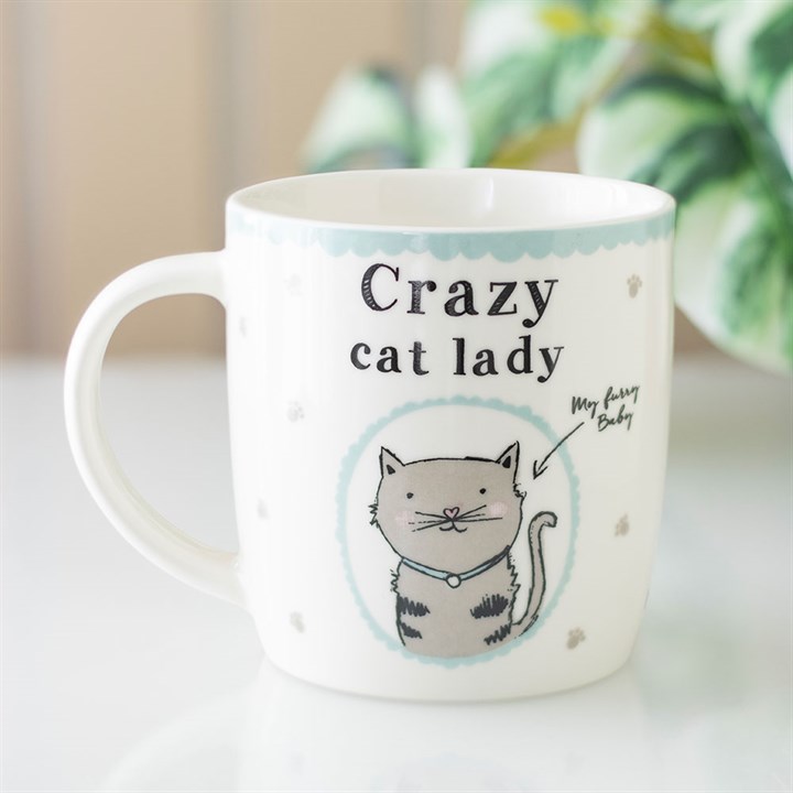 Crazy Cat Lady Ceramic Mug – Cute Cat Lover Gift Coffee Cup (Boxed)