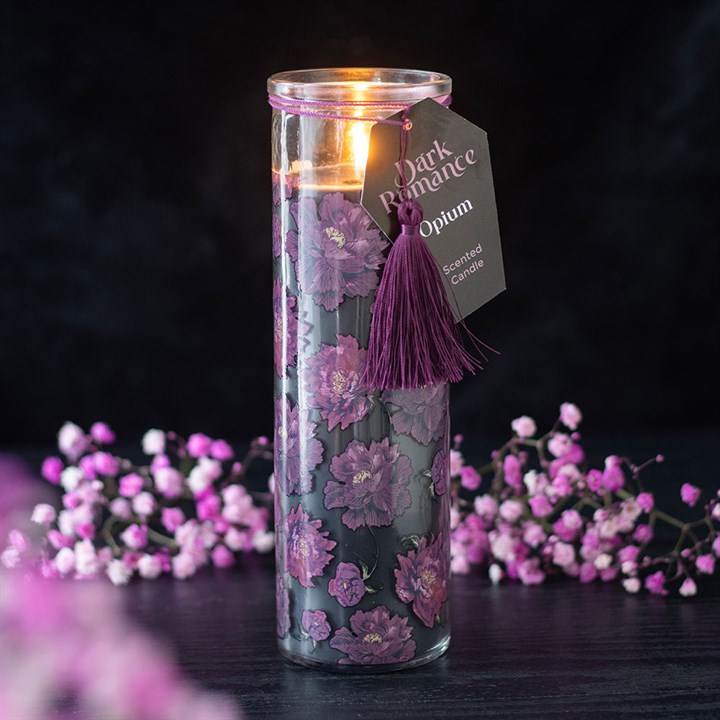 Dark Romance Opium Scented Tube Candle – Gothic Floral Decorative Candle
