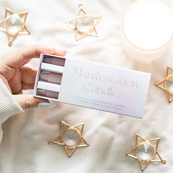 Set of 3 Manifestation Spell Candles – Ritual Candle Gift Box